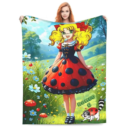 Candy Candy Manga Fleece Blankets Drama Adventure Custom Throw Blankets for Sofa Bedding Lounge