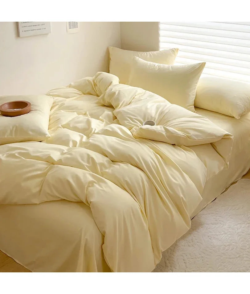 Solid Cotton Bedding Set | Duvet Cover & Sheet