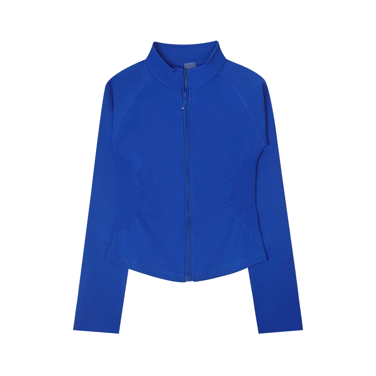 Women’s Zip-Up Sports Jacket — Seamless Long Sleeve Gym Activewear