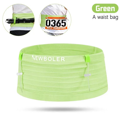 NEWBOLER Elastic Sports Waist Bag Pack Running Race Number Belt Triathlon Marathon Race Cycling Mountaineering Phone Waist Bag