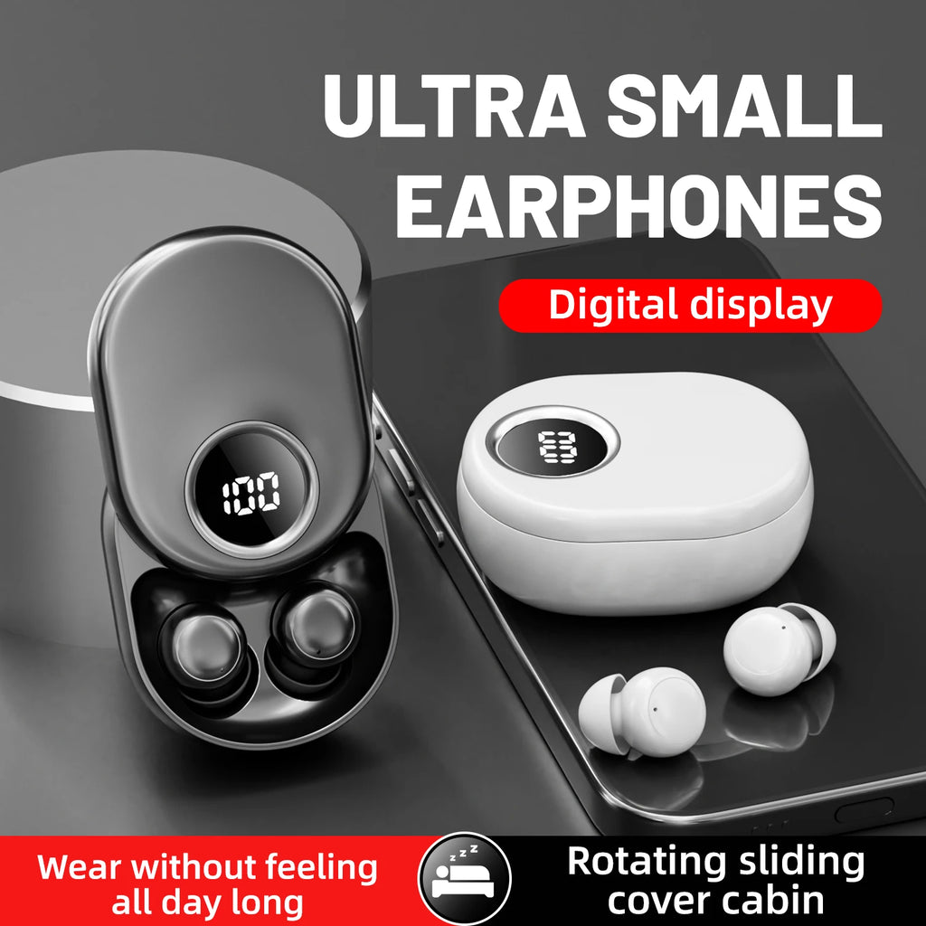 SK55 Sleep Earbuds – Bluetooth 6.0, Noise Cancelling, Zero Ear Pressure, Invisible Flat Design