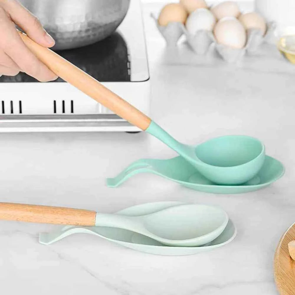 Silicone Insulation Spoon Rest Heat Resistant Placemat Drink Glass Coaster Tray Spoon Pad Eat Mat Pot Holder Kitchen Accessories