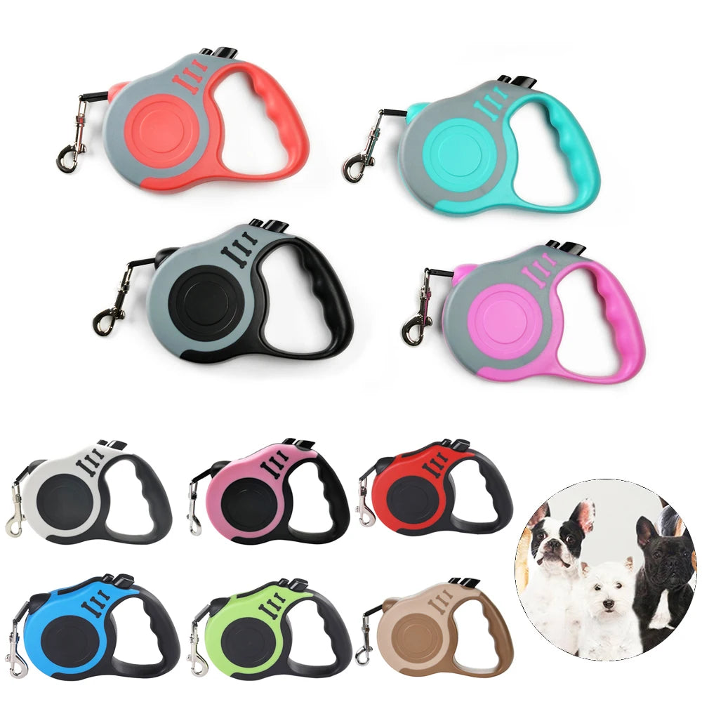 Retractable Dog Leash — Strong Nylon 3m/5m Lead for Small, Medium & Large Dogs & Cats