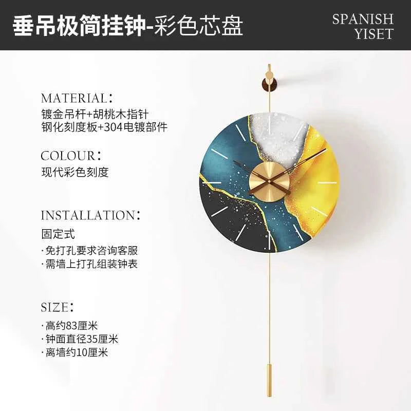 Living Room  Home Fashion Wall Clock Nordic Wall Clock Modern Simple Creative TV Background Wall Decoration