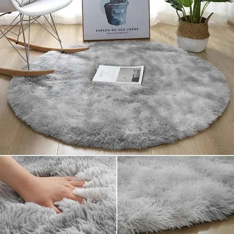 Ultra Soft Plush Round Rug Mat - Fluffy White Carpet for Living Room, Home Decor and Bedroomr, Bedroom and Kids Room