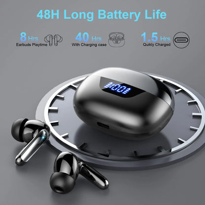 J56 Wireless Earbuds Bluetooth 5.3, Hi-Fi Stereo Bass, 48H Playtime with LED Display, IP7 Waterproof, Smart Touch Control, 13.2mm Driver, Lightweight in-Ear Headphones with Mic.