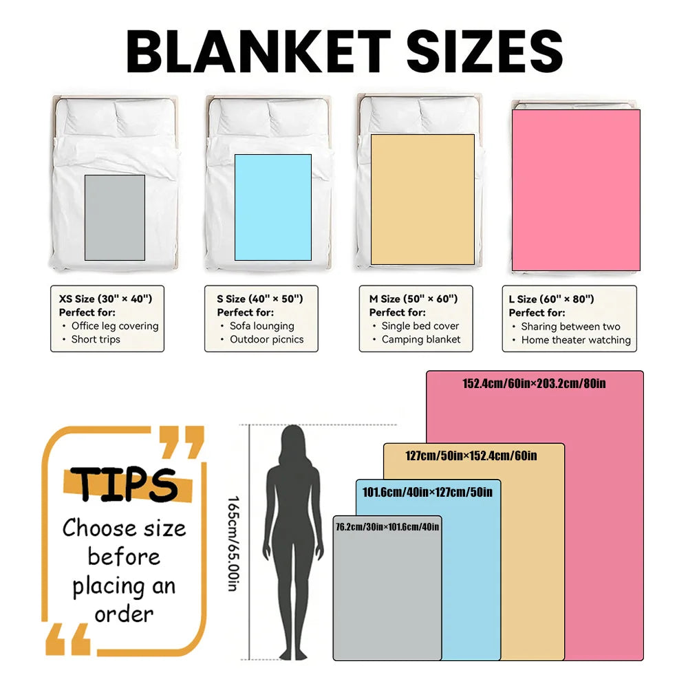 Pug by Moon and Tulips HD Printed Blanket. Soft and Warm Flannel Blankets for Travel, Camping, Sofa, Livingroom, Couch, Chair, Bed. Gift for Family or Friends 280GSM 4 Sizes Available (30x40in/40x50in/50x60in/60x80in)