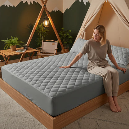 Quilted Wrinkle-Free King Fitted Sheet, Microfiber
