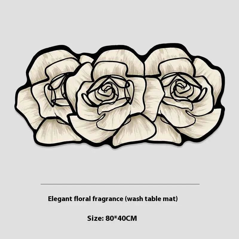 VIKAMA 1/3PCS Carpet French Premium Shaped Toilet Carpet Light Luxury Bathroom Toilet Absorbent Non-slip Cushion Home Decoration