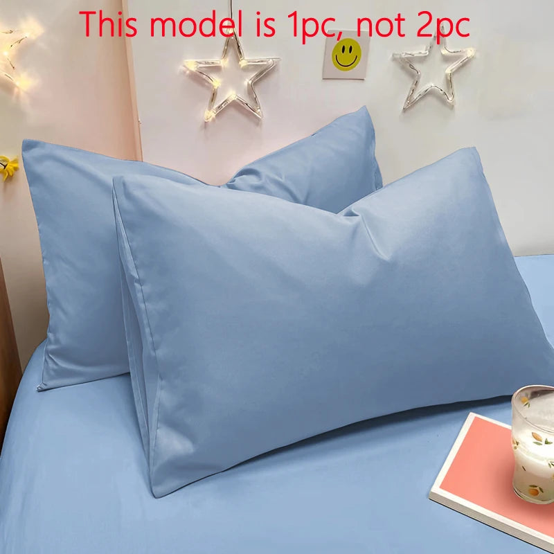 Matte Solid Tibetan Blue Pillowcase, Pocket Sealed