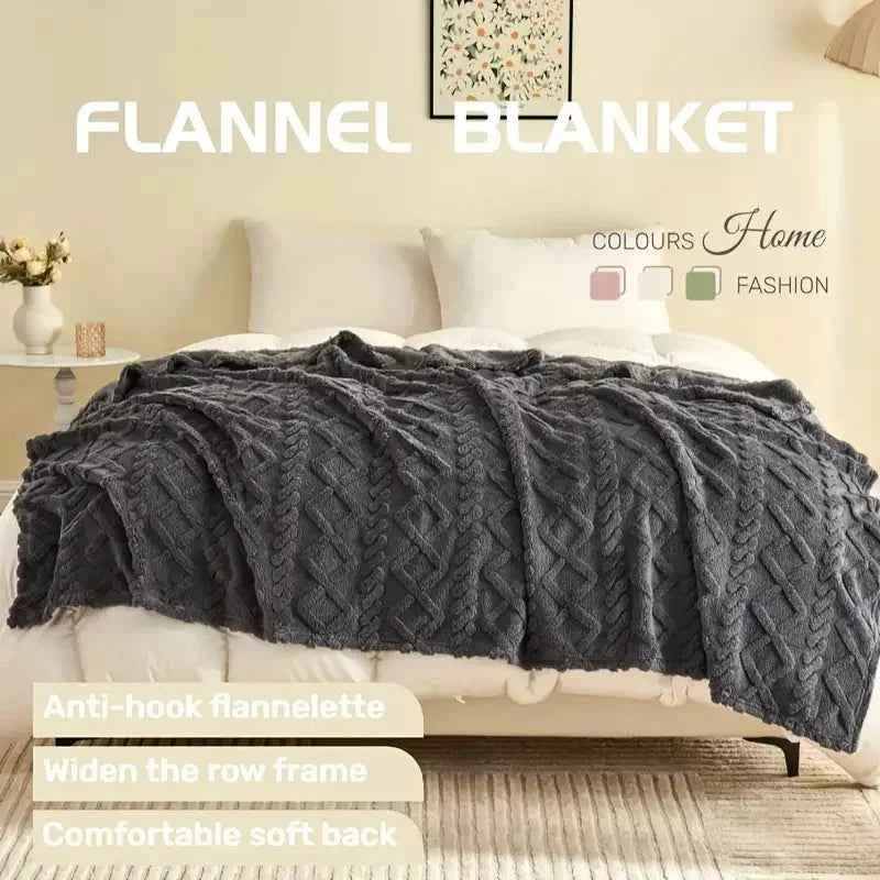 1PC Cozy Flannel Throw For Bed, Couch, Travel, And Outdoor Use - Versatile, Extra Warm, And Air-Conditioning Friendly Wrap