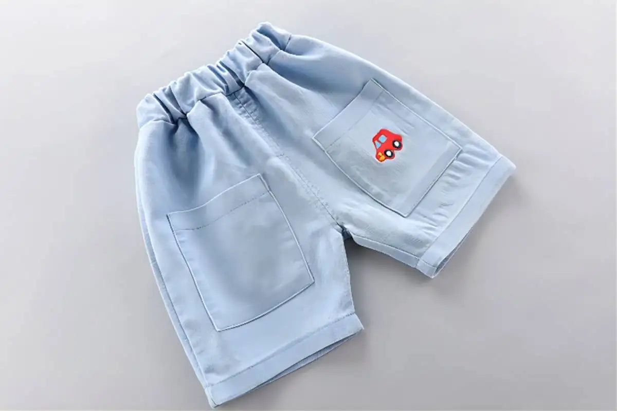 Baby Boys Polo Shirt & Denim Shorts 2-Piece Set