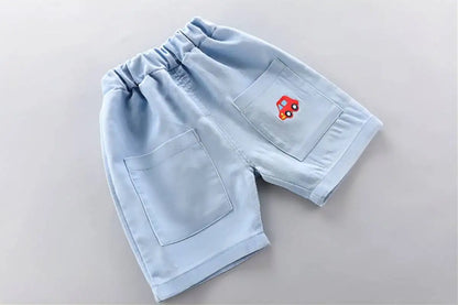 Baby Boys Polo Shirt & Denim Shorts 2-Piece Set