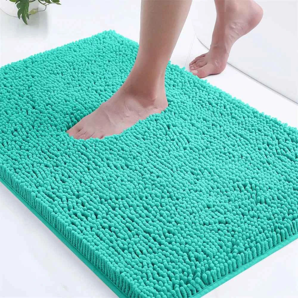 Olanly Chenille Bathroom Rug Extra Soft Shaggy Bath Mat Non-Slip Bathroom Floor Mat Water Absorbent Plush Microfiber Rugs Shower