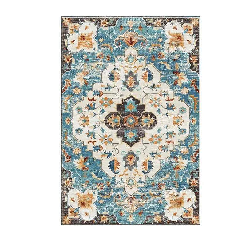 VIKAMA Washable Foldable Imitation Cashmere Carpet Entry Door Mat Persian Retro Style Living Room Bedroom Bed Soft Mat