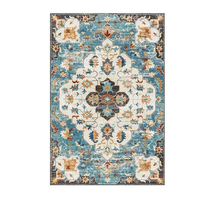 VIKAMA Washable Foldable Imitation Cashmere Carpet Entry Door Mat Persian Retro Style Living Room Bedroom Bed Soft Mat