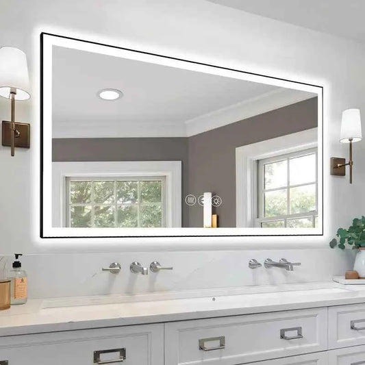 72x36 Inch Frameless Smart LED Bathroom Mirror with Touch Control and Anti-Fog Feature