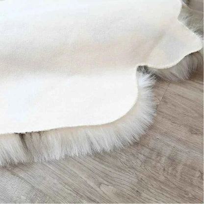 Modern Minimalist Machine Washable Faux Reindeer Fur Carpet Bedroom Blanket Floor Mat Bedside Faux Animal Blanket