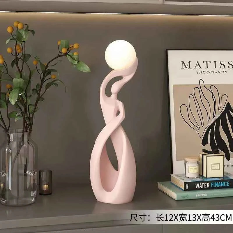 Home Decor Statue Abstract Art Ornaments Nordic Living Room Large Floor Luminous Sculpture Housewarming Gift Interior Figurines
