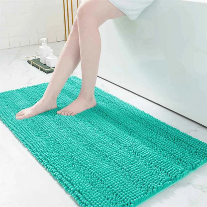 Olanly Chenille Bathroom Rug Extra Soft Shaggy Bath Mat Non-Slip Bathroom Floor Mat Water Absorbent Plush Microfiber Rugs Shower
