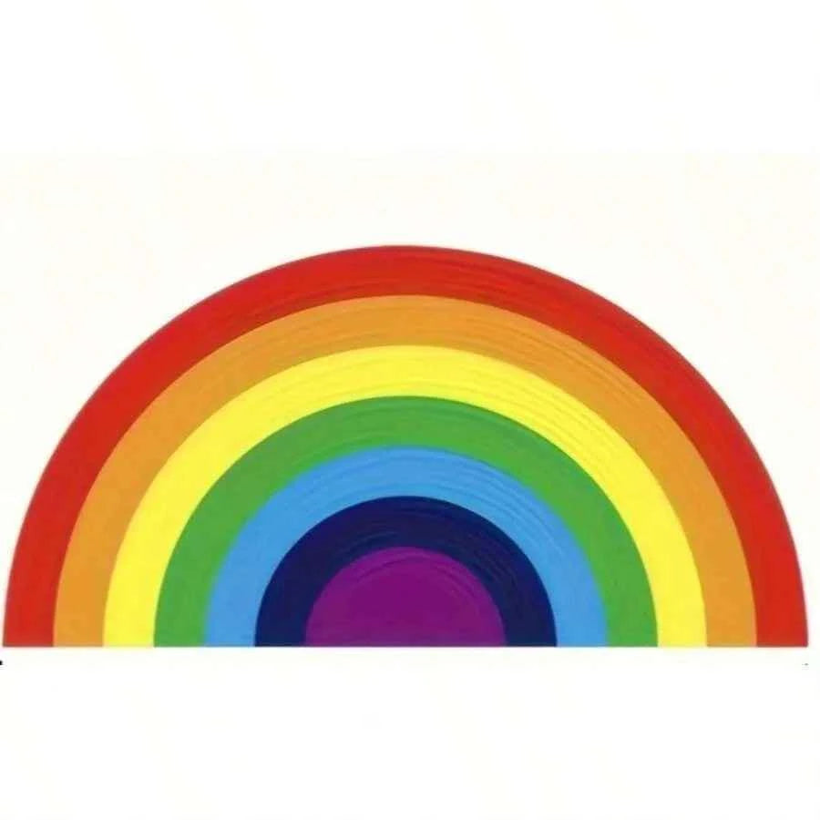 VIKAMA Rainbow Half-Circle Carpet Cooling Water-Repellent Bedside Rug Room Entrance Mat Indoor/Outdoor Floor Mat Home Decor