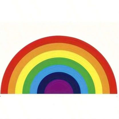 VIKAMA Rainbow Half-Circle Carpet Cooling Water-Repellent Bedside Rug Room Entrance Mat Indoor/Outdoor Floor Mat Home Decor