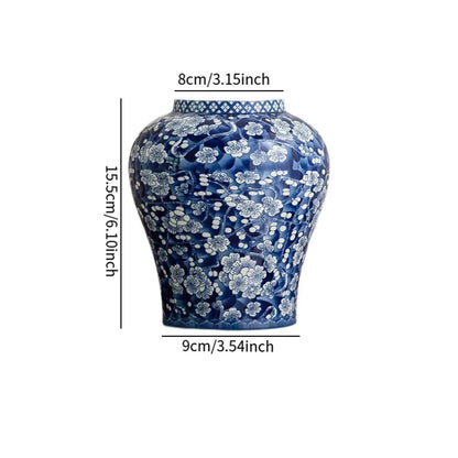 Ceramic Flower Vase Blue and White Porcelain Vase for Wedding Home Decor