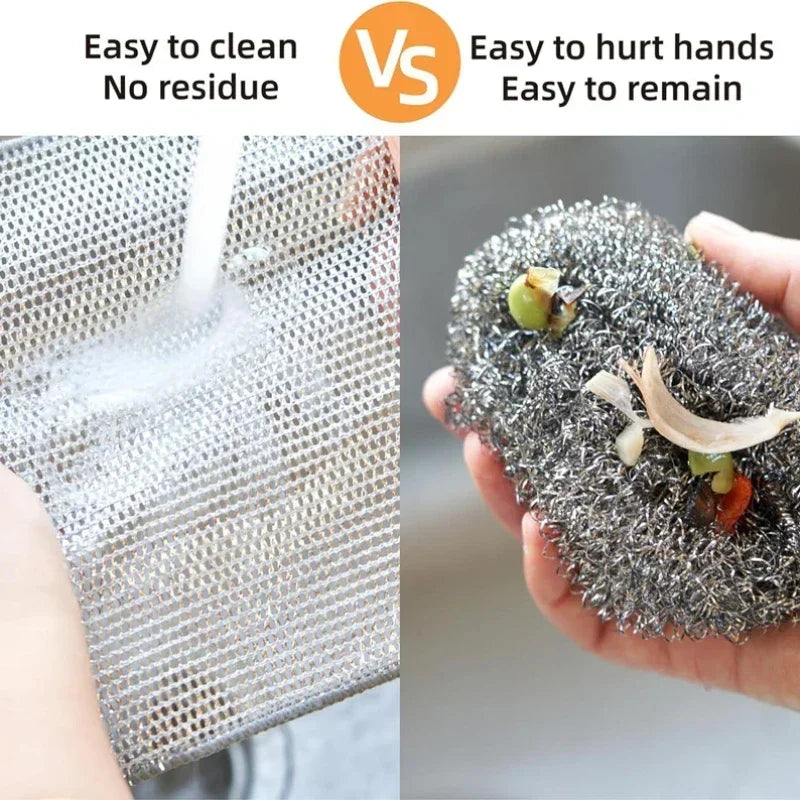 Wire Scrubber Dishcloth, Double-Sided Kitchen Pad