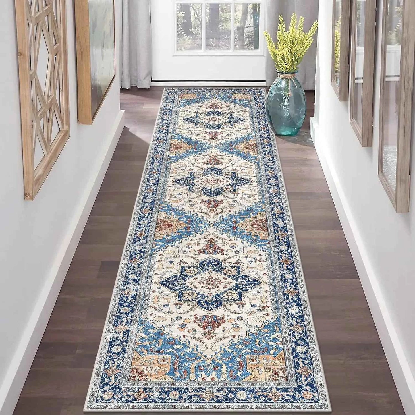 VIKAMA Hallway Runner Rugs Non Slip Machine Washable Carpet for Kitchen Entryway Living Bedroom Laundry Room Home Decoration