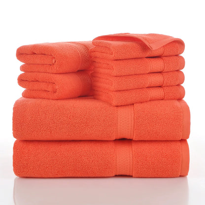 Towels 8 Piece Majestic Plush Luxury Towel Set, Cotton, Grey | Majestic - Bath Towel Set