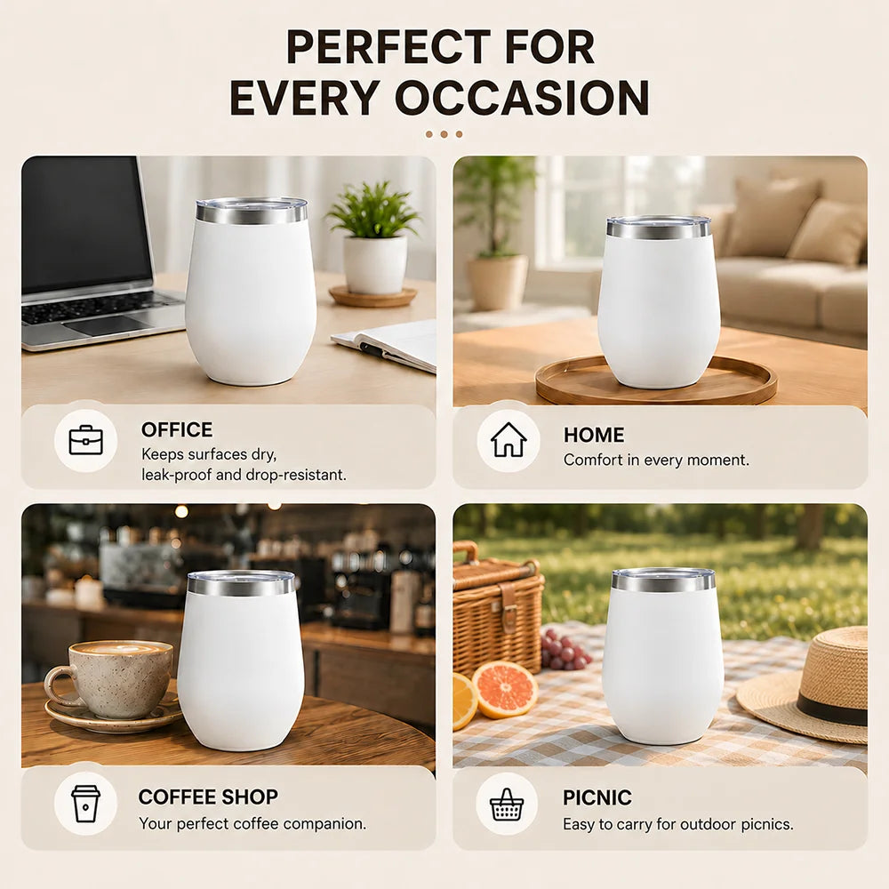 Egg Shaped Stainless Steel Vacuum Flask 360ml – Double Wall Insulated Travel Mug