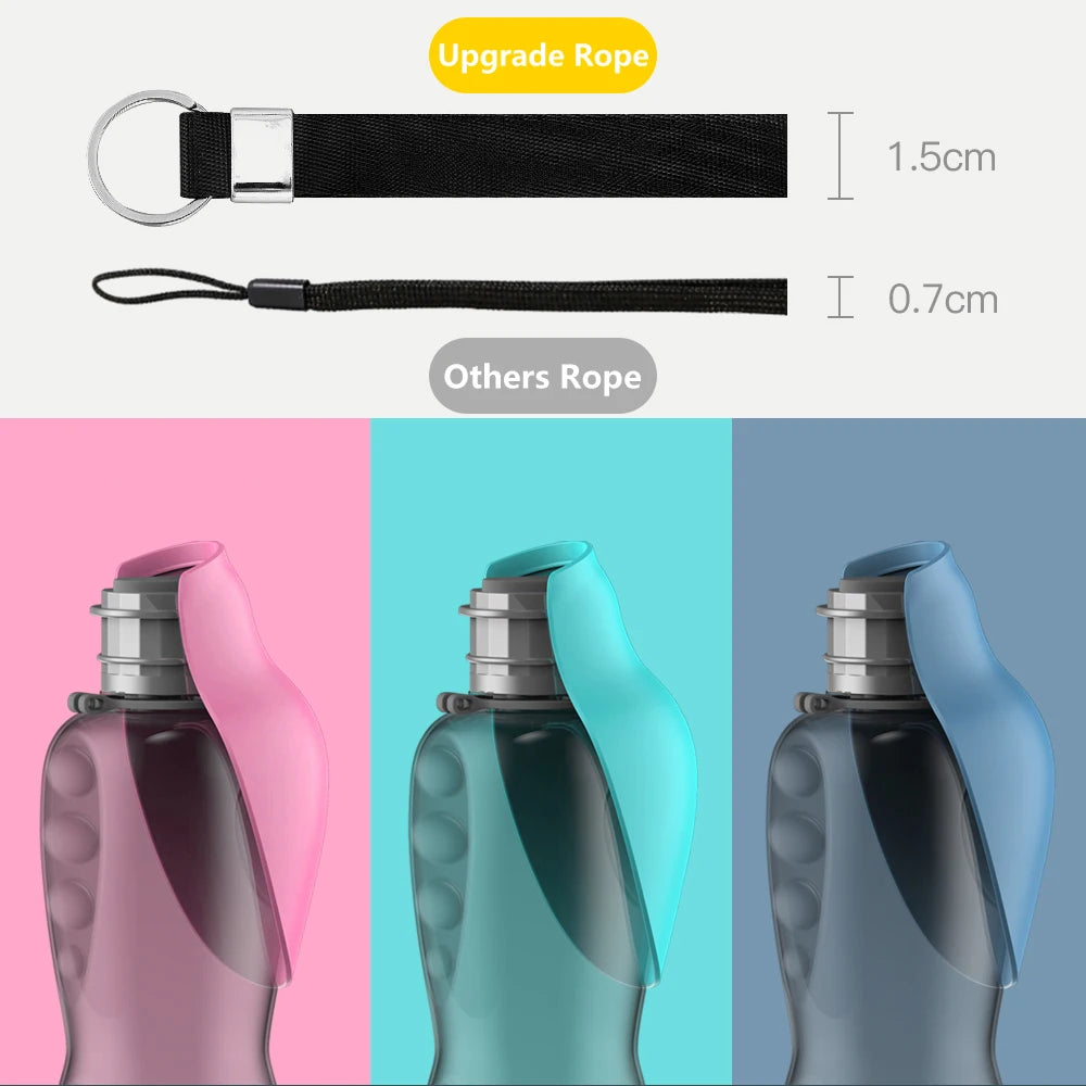 800ml Portable Dog Water Bottle with Fold-Out Bowl