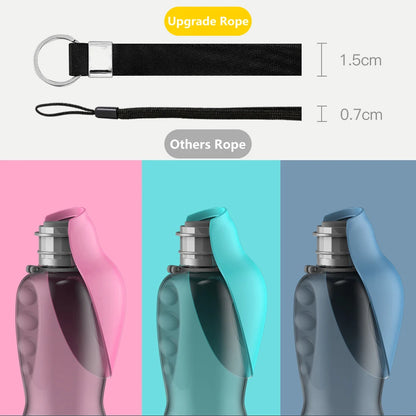 800ml Portable Dog Water Bottle with Fold-Out Bowl