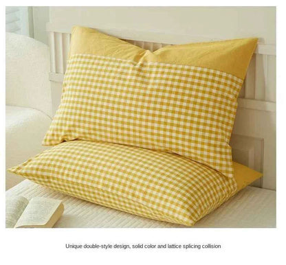 Pillowcase Envelope Style Plaid Couples Plain Ins 48x74cm 100% Pure Cotton Home Textile Household Bedroom Throw Pillow Case