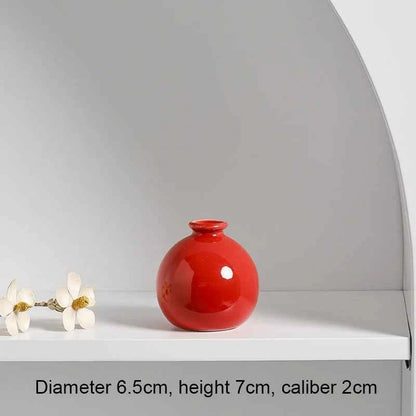 7cm Small Ceramic Base Ins Simple Japanese Home Living Room Porch Decoration Vase White Pink Purple Blue Dry Flower Hydroponics