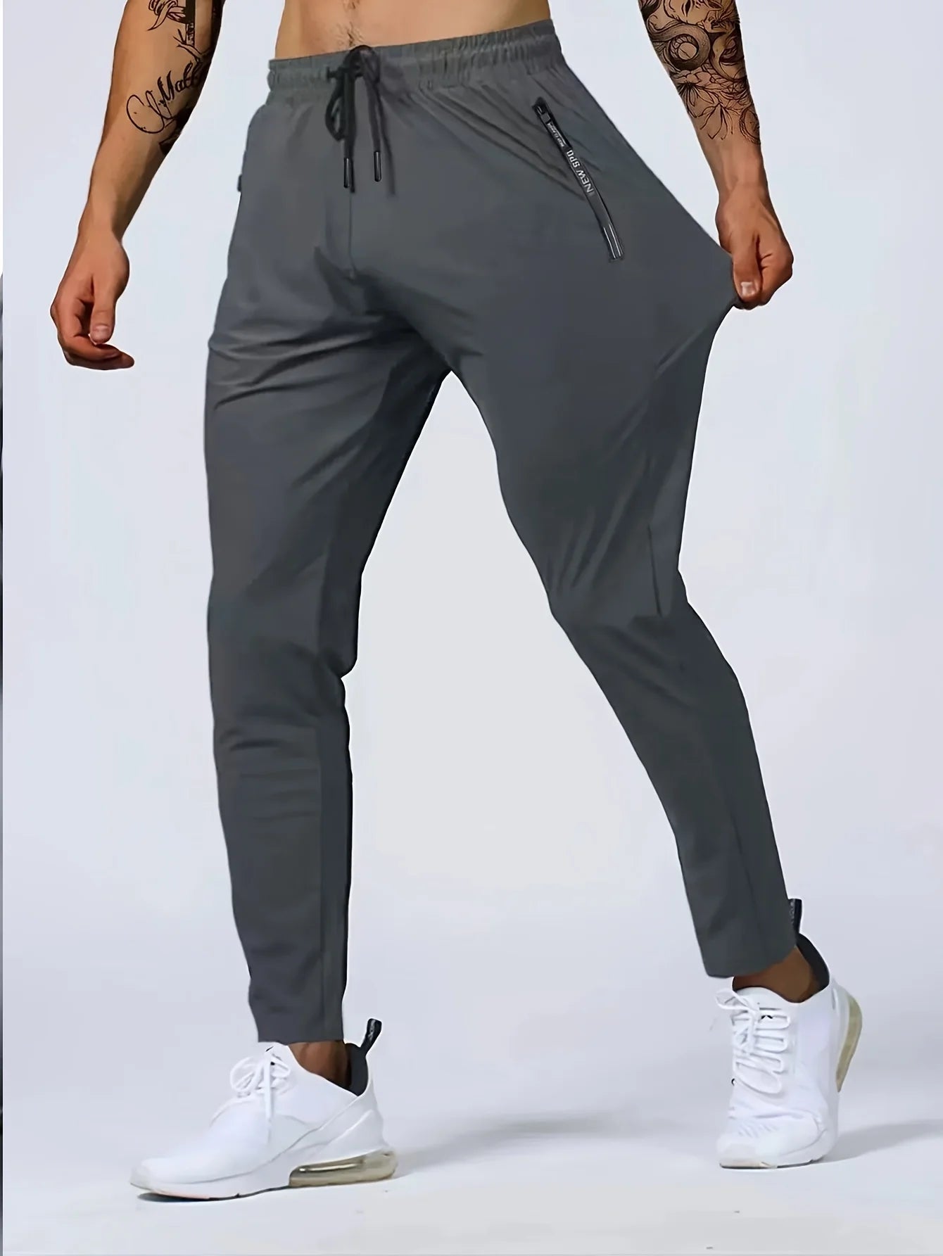Men's Loose Fit Drawstring Sweatpants — High Elastic Gym, Running & Training Pants
