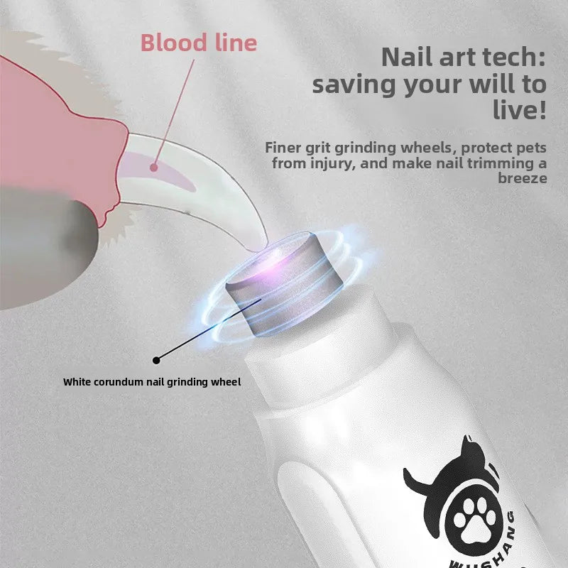LCD Display Pet Nail Polisher with 3 Grinding Heads