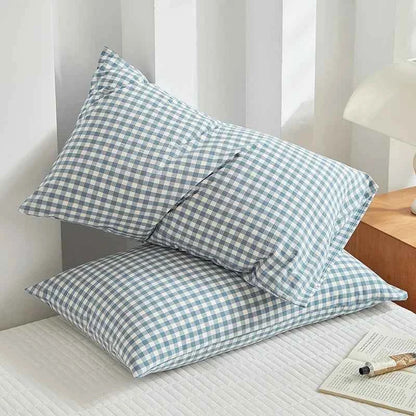 Pillowcase Envelope Style Plaid Couples Plain Ins 48x74cm 100% Pure Cotton Home Textile Household Bedroom Throw Pillow Case