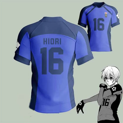 Anime Japan Blue Lock Isagi Yoichi Football Jersey T-shirt Cosplay Hyoma Chigiri Meguru Bachira Tee Custom Name Number Clothes
