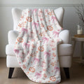 Halloween Velveteen Plush Blanket |   Whimsical Pink Pumpkin Fall Home Decor |   Cozy Autumn Dorm Room Bedding |   Cute Halloween Throw Blanket