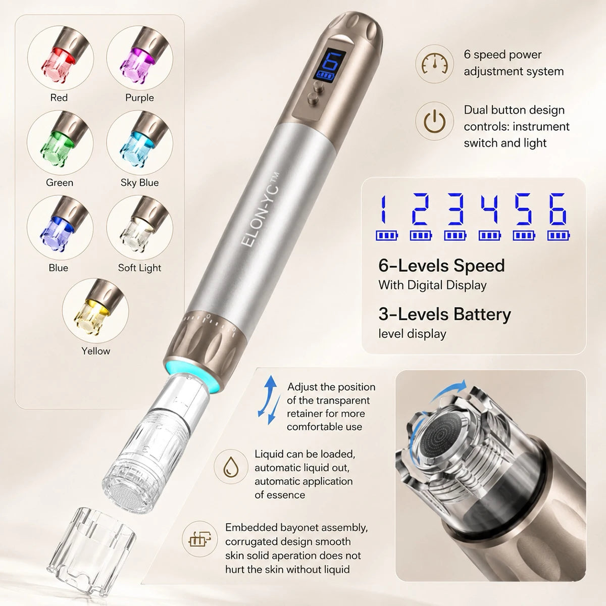 Microneedling Pen with 10 Cartridges, 2-in-1