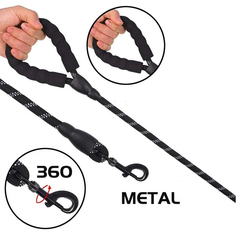 Heavy-Duty Reflective Dog Leash with Padded Handle