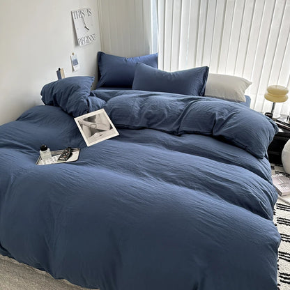 Solid Cotton Bedding Set | Duvet Cover & Sheet