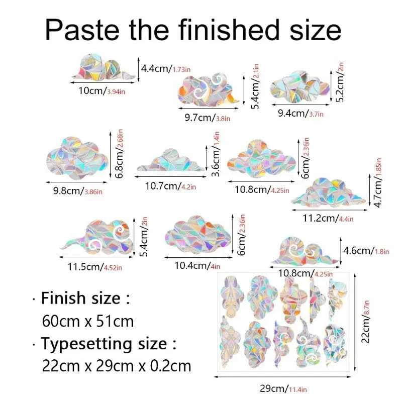 29 Stylels Rainbow Maker Sun Catcher Wall Stickers Cat Bird Star Mushroom Moon Sun DIY Window Glass Electrostatic Prisms Sticker