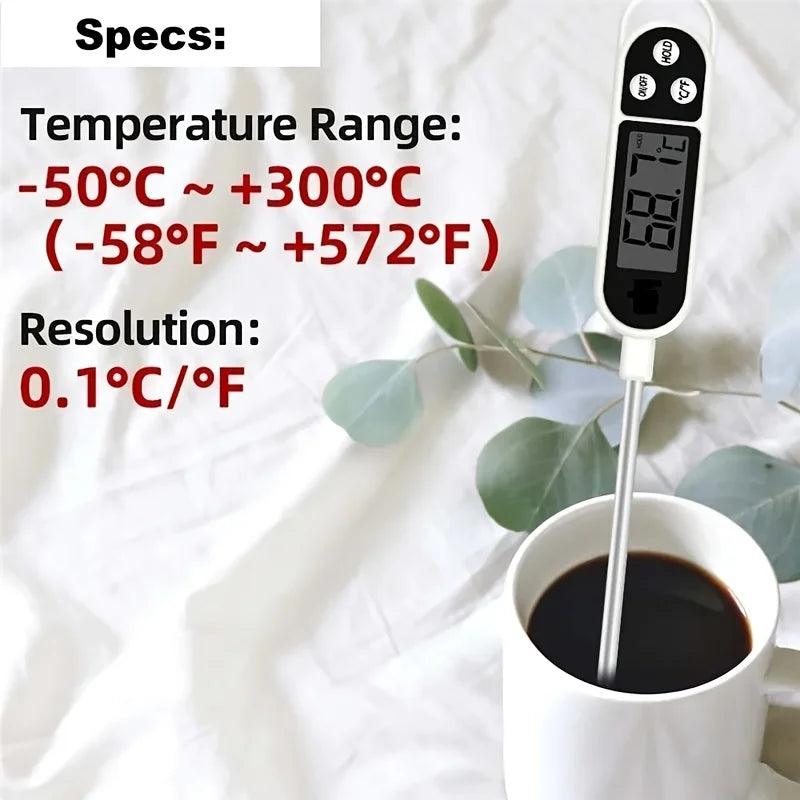 TP300 Probe Thermometer with 0.1°C Resolution, HOLD Function and 9.65 Inch Probe for Kitchen and BBQ