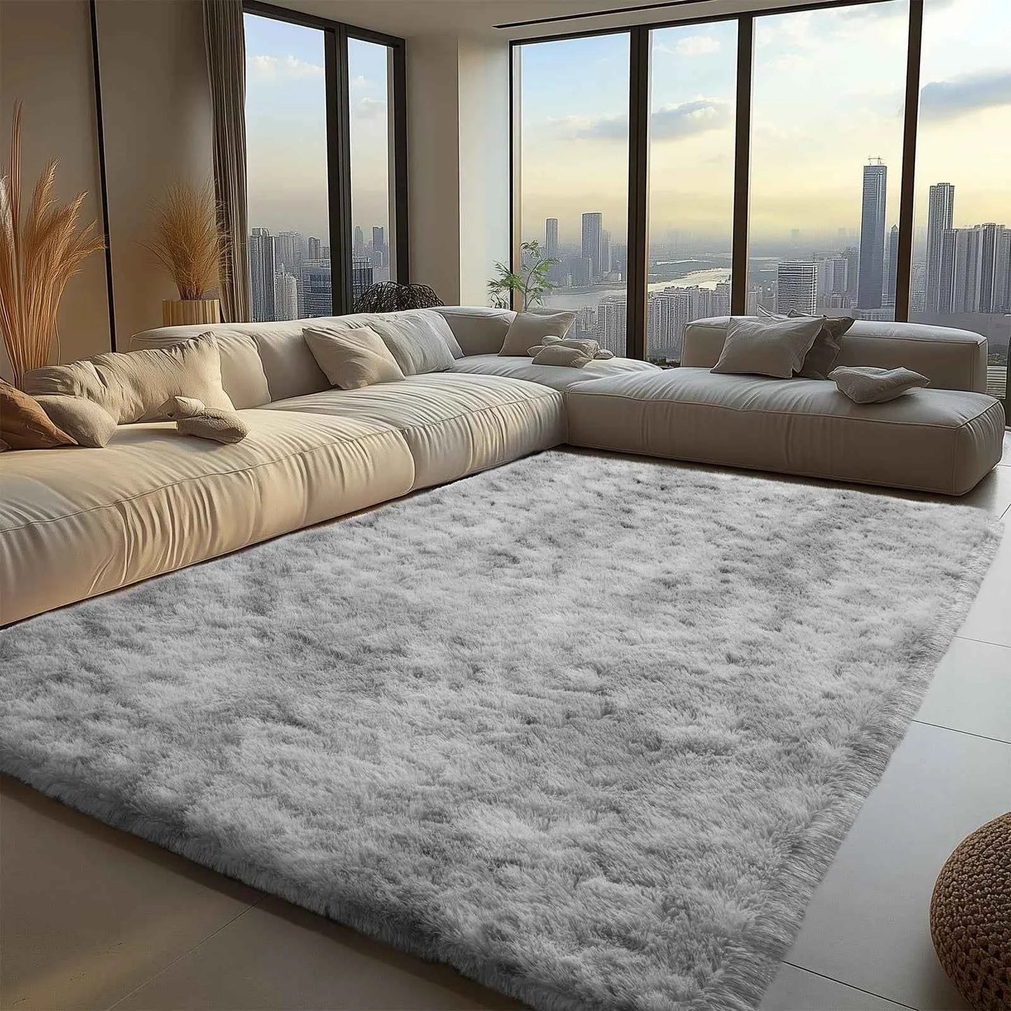VIKAMA Minimalist Style Living Room Carpet, Fluffy And Slip-Resistant Children's Room Mat, Bathroom Carpet, Home Decoration