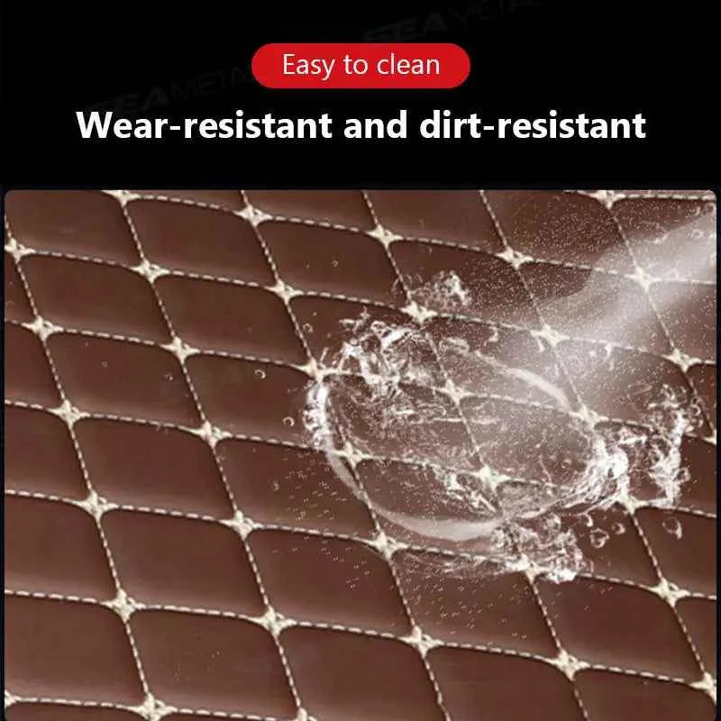 BLALION Car Floor Mats 4PCS Universal PU Waterproof Auto Foot Pad Protector Carpet Front and Rear Mats Set Interior Accessories