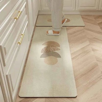 Carpet for Kitchen Waterproof Floor Mat Beige Carpets Pvc Leather Non-slip Oil-proof Long Foot Mats Home Decoration Rug Balcony