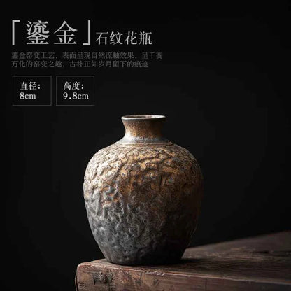Creative Ceramic Dry Flower Vase, Flower Arrangement, Living Room, Coarse Pottery, Table Decoration, Vases for Flowers
