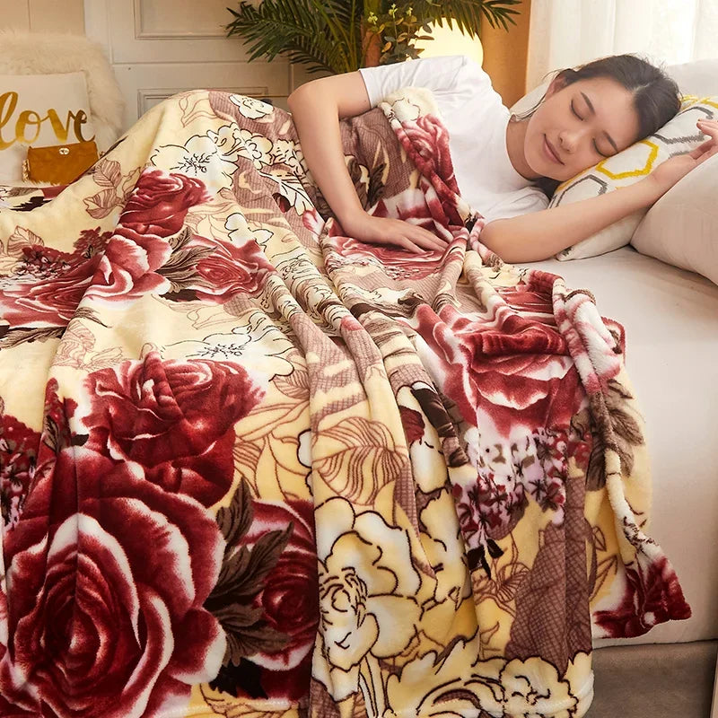 Lightweight Flannel Blanket Soft Skin-friendly Throw Blanket for Couch Living Room Bedroom Car, All Season Decorative Blanket